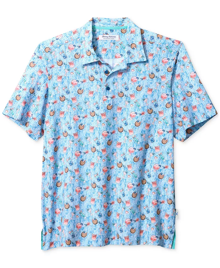 

Мужская короткая поло с принтом Bahama Coast Coconut Cove Tommy Bahama, синий