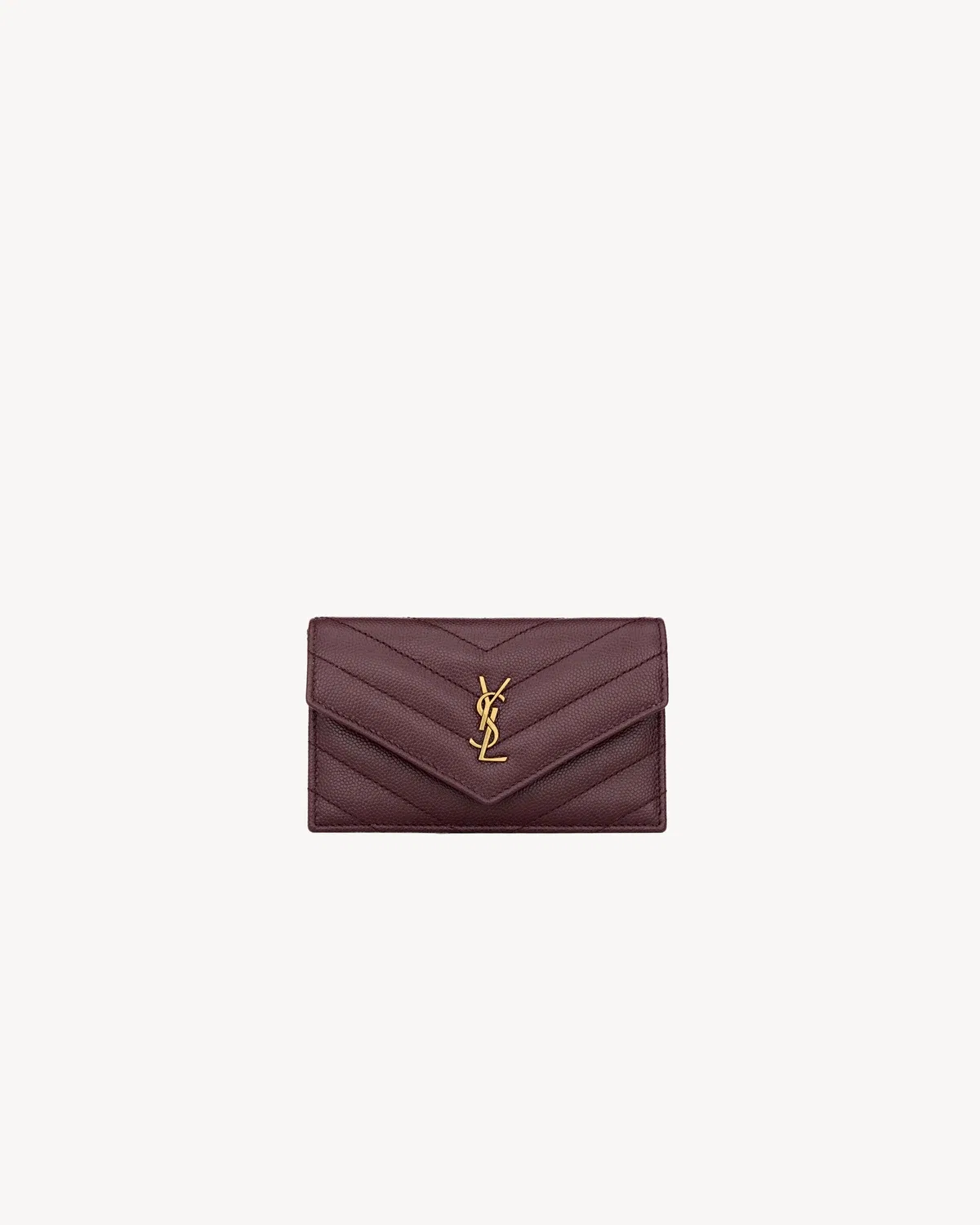 Карточница с клапаном CASSANDRE FRAGMENTS из кожи GRAIN DE POUDRE SAINT LAURENT, бордовый