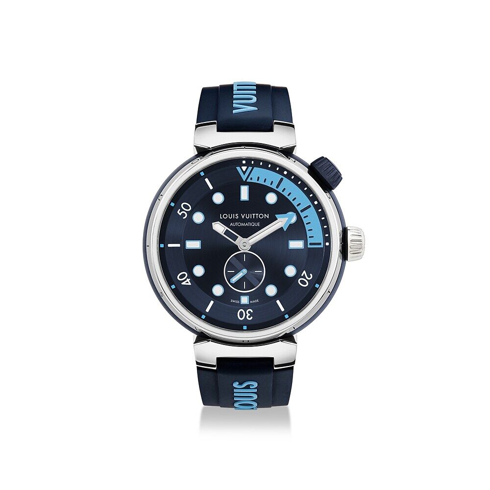 

Часы мужские Tambour Street Diver, автоматический, 44 мм, сталь Louis Vuitton, синий