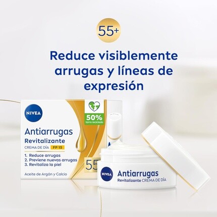 NIVEA Восстанавливающий дневной крем против морщин 55+ SPF 15 50 мл — фото 3