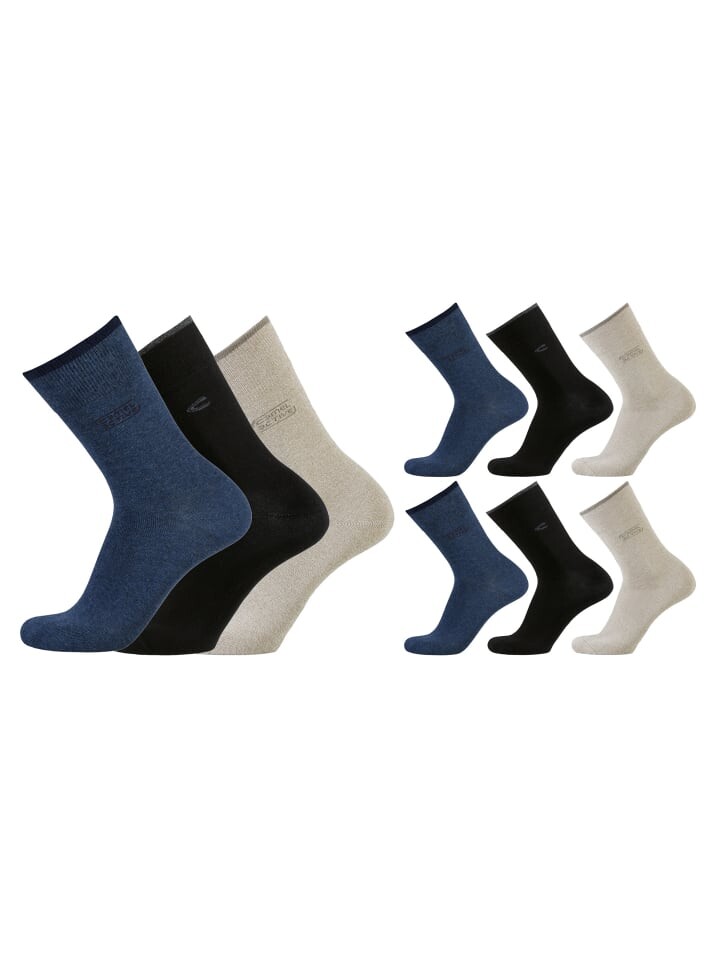 

Носки Camel Active 6 Paar Basicsocken halbhoch, цвет black/indigo/beige