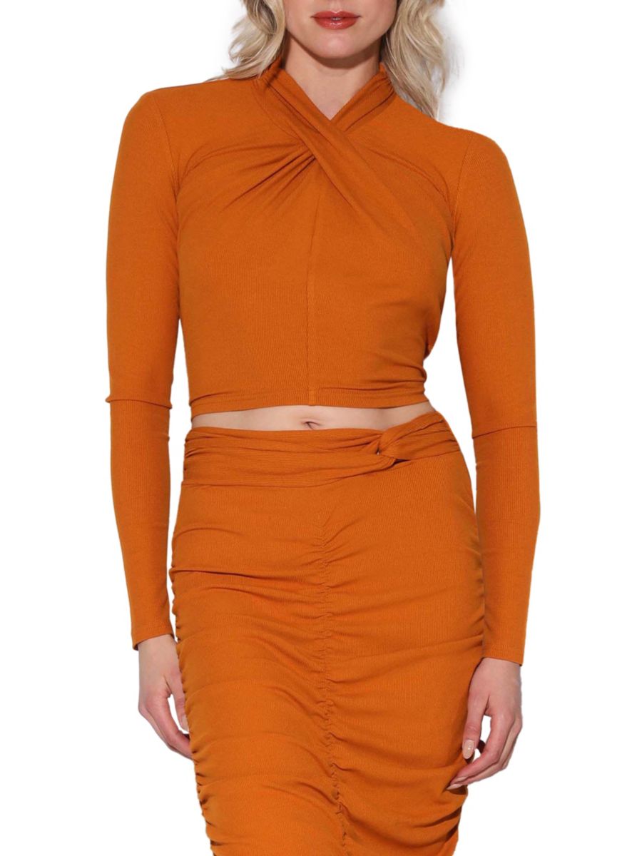 

Укороченный трикотажный топ Kenzie Twist Front Walter Baker, цвет Rust