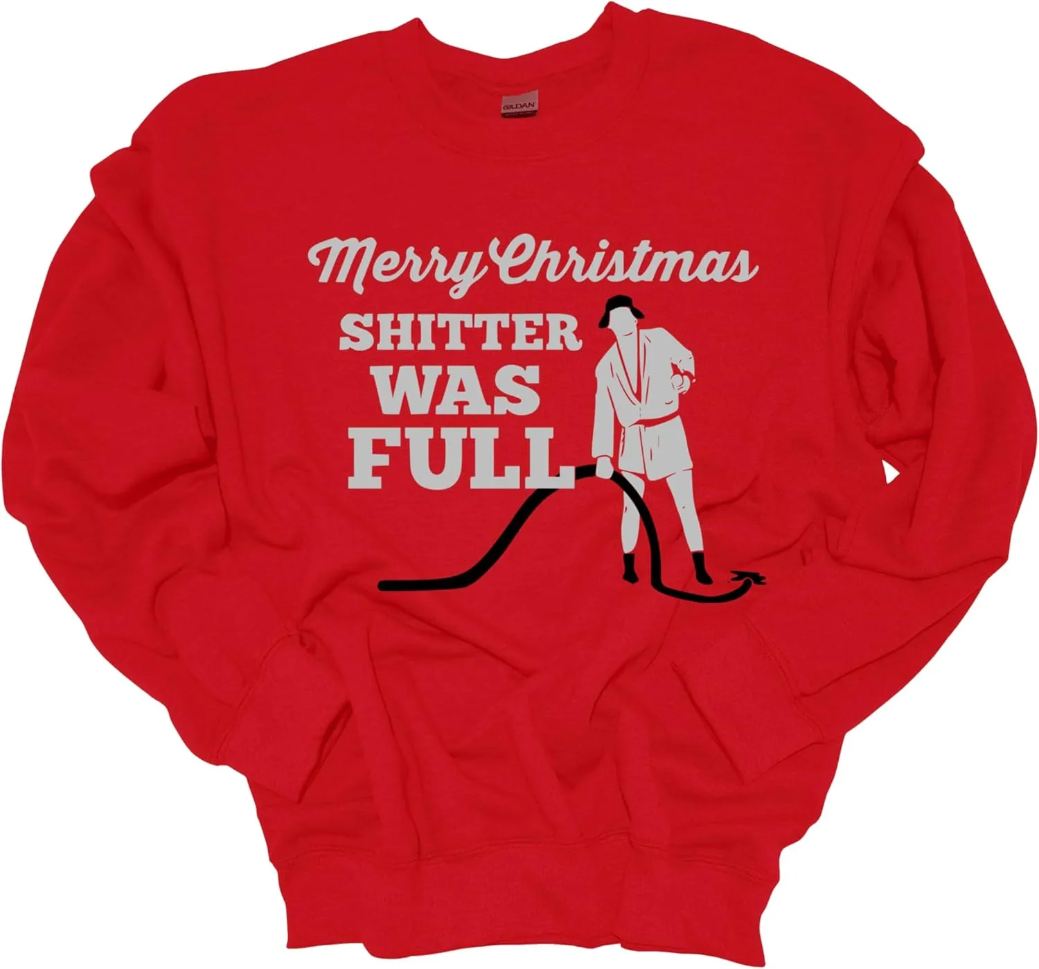 

Толстовка Trenz Shirt Company Unisex с новогодним принтом Merry Christmas Shitter Was Full