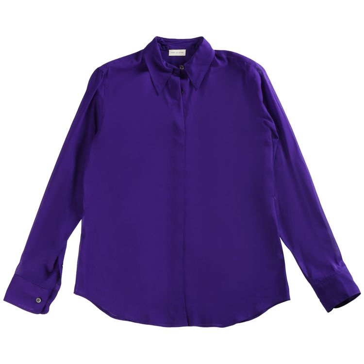 

Рубашка Dries Van Noten Fitted Silk Shirt 'Purple', фиолетовый