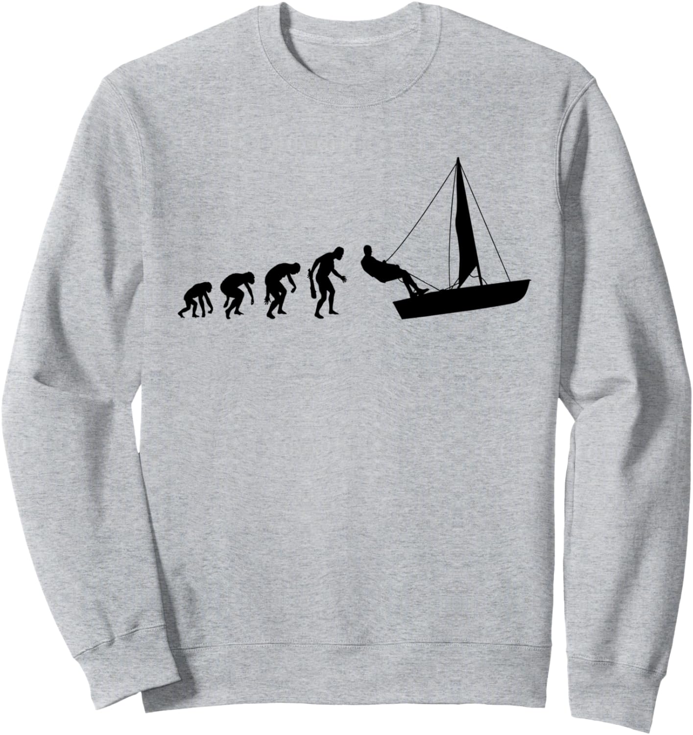 

Эволюция парусного спорта. Парусник. Шкипер. Парусное путешествие. Толстовка Sailing Sailboat Equipment & Gift Ideas, серый