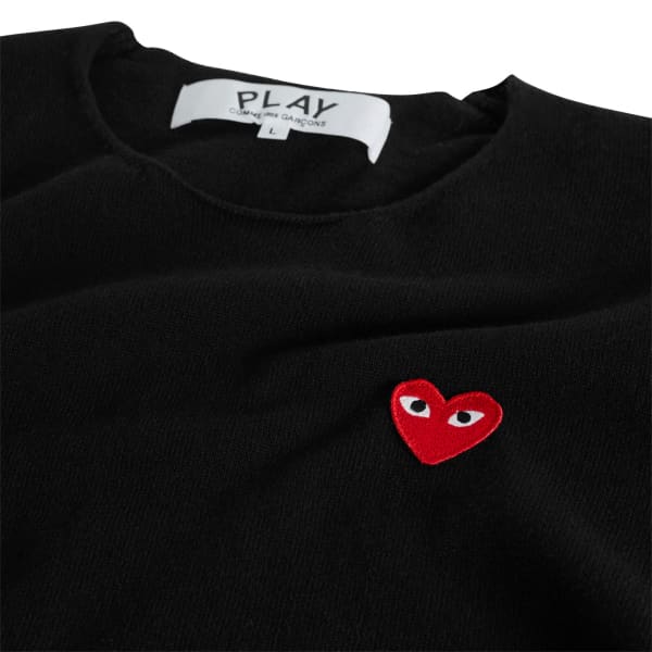 Свитер с красной эмблемой U, вязаный Comme Des Garçons Play, черный — фото 2