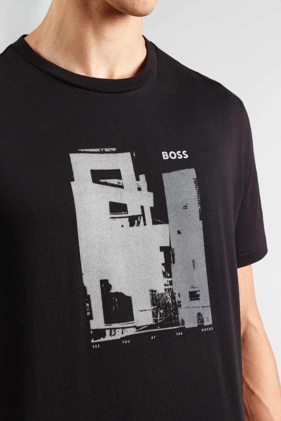 Рубашка BOSS Te_Imprint, черный — фото 2