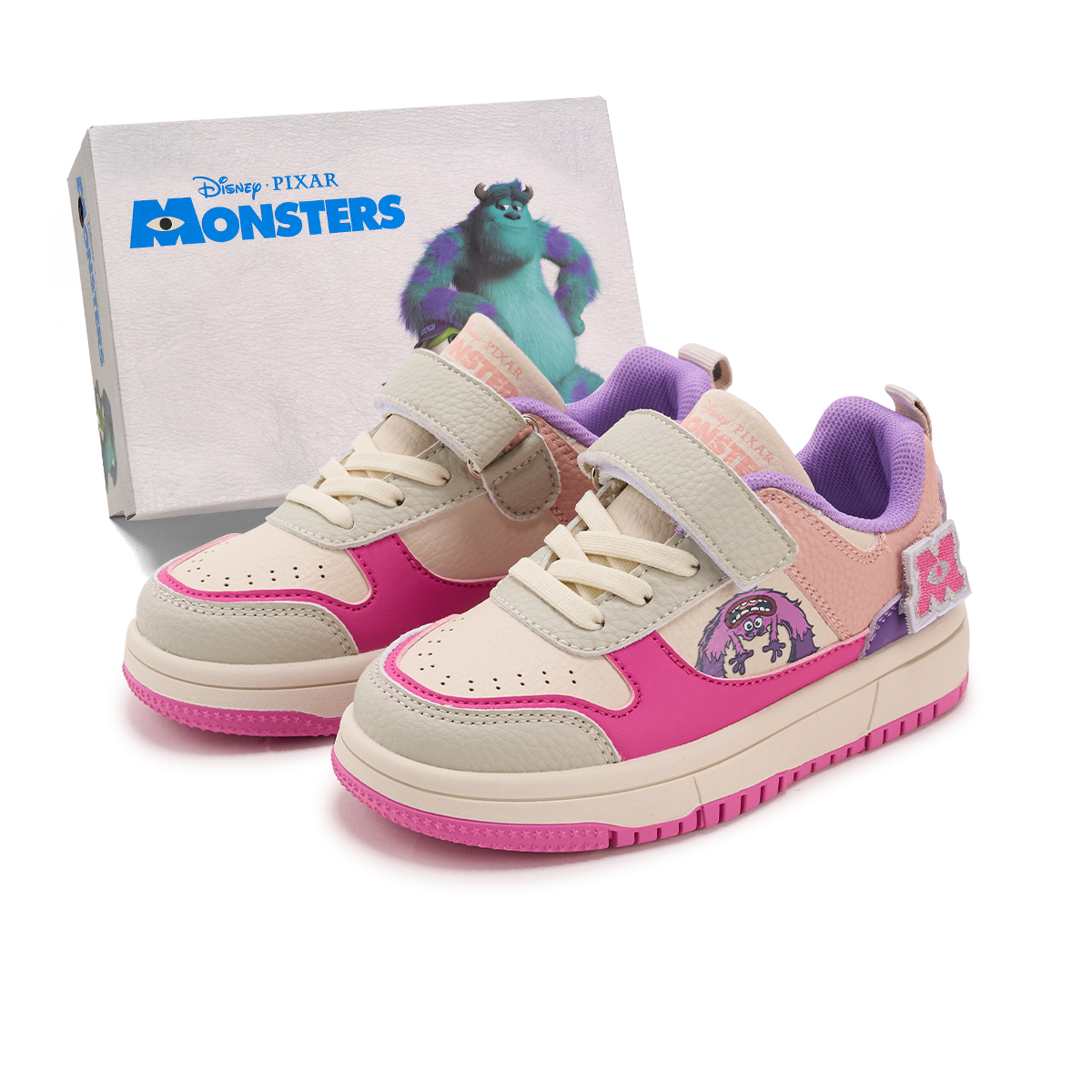 Детские кроссовки для скейтбординга серии Monsters Inc. с амортизацией, противоскользящие, износостойкие и устойчивые к истиранию Disney, розовый/фиолетовый — фото 2