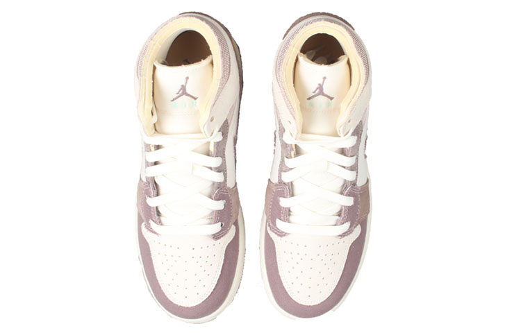 Кроссовки детские Air 1 Mid SE Craft "Inside Out - Taupe Haze" Jordan, коричневый/белый — фото 4