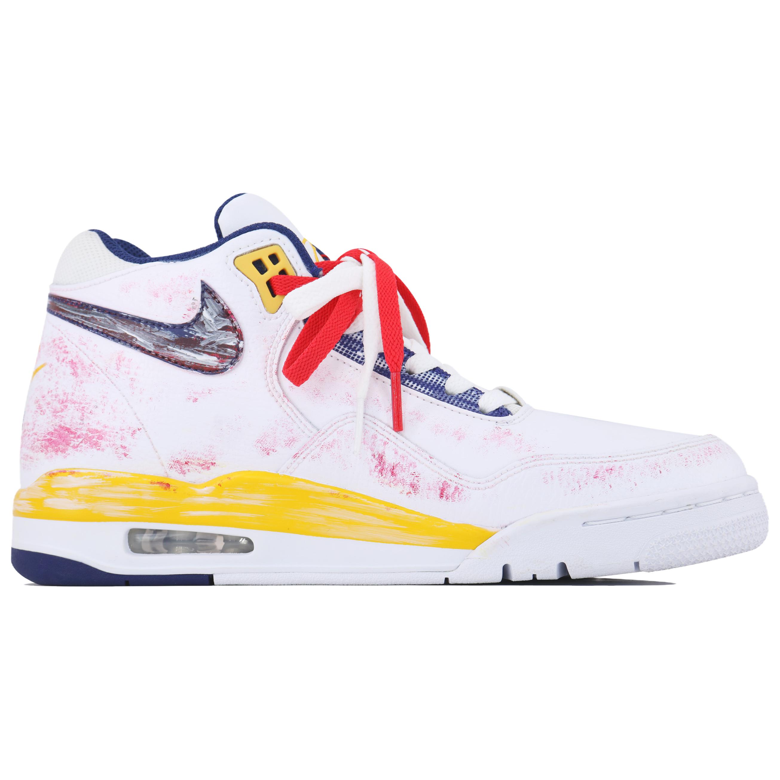 Nike Кроссовки Flight Legacy Trendy And Auspicious CNY Mid Top Vintage Basketball Shoes мужские бело-красно-желтые — фото 3