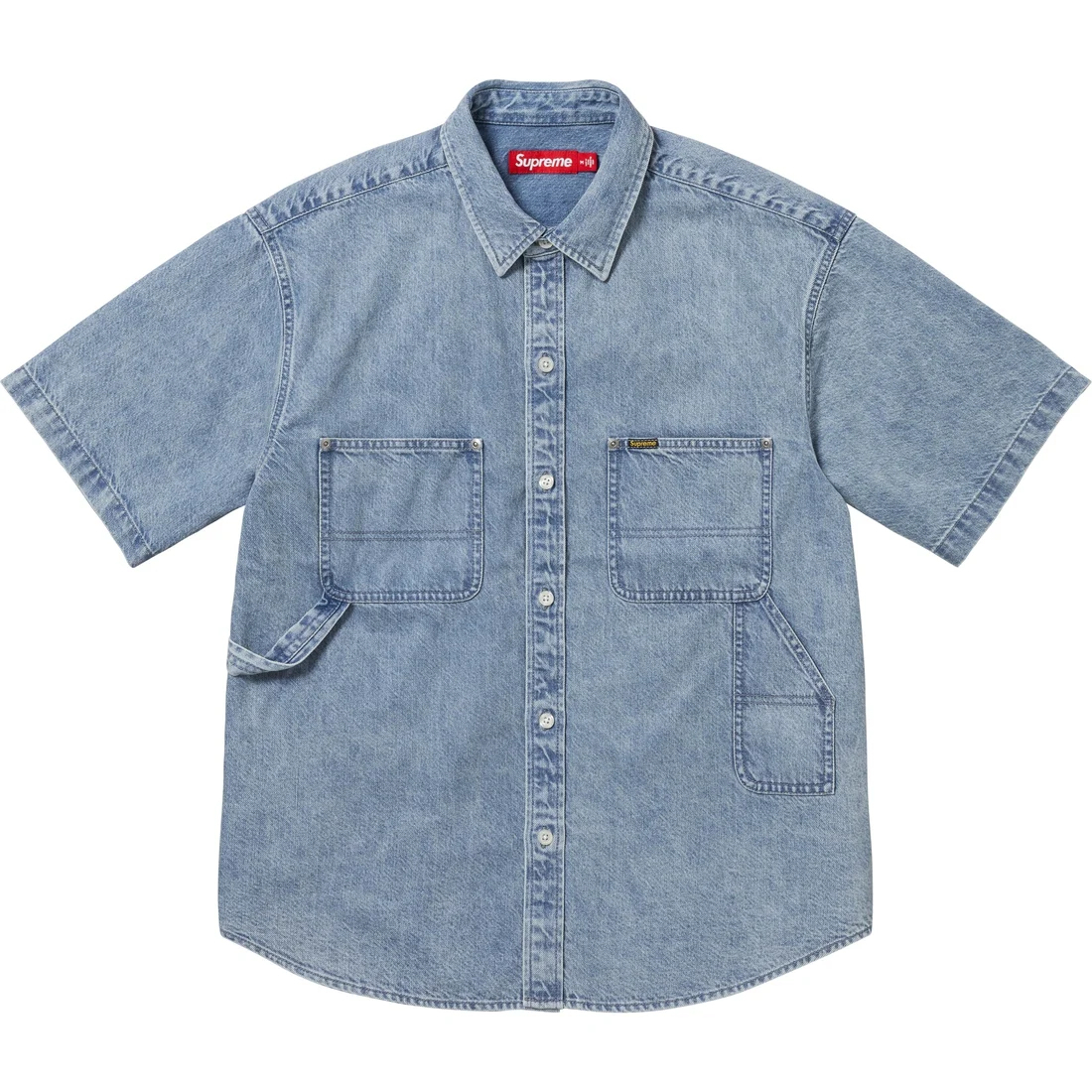 Свободная джимсовая рубашка с коротким рукавом Denim Painter Supreme, синий