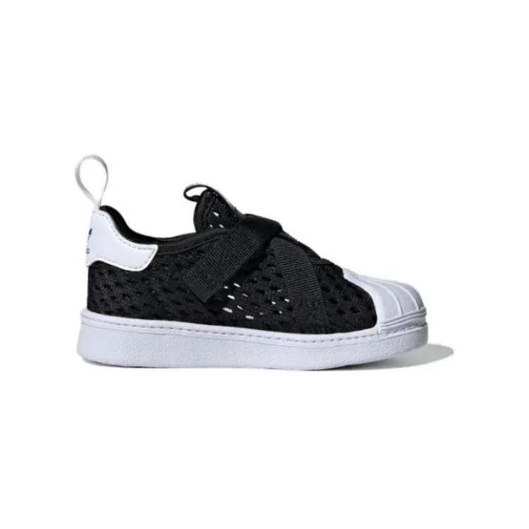 Adidas Originals SST 360 3.0 Cushioning, Wear Resistant низкие детские кроссовки черно-белые — фото 3