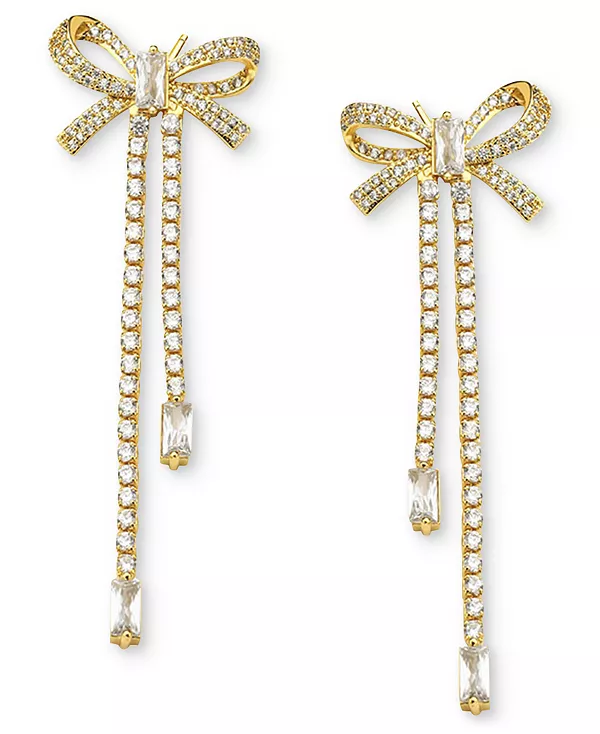 

Серьги-Капельки в форме банта из кубического циркония, покрытые 18-каратным золотом Heymaeve, gold