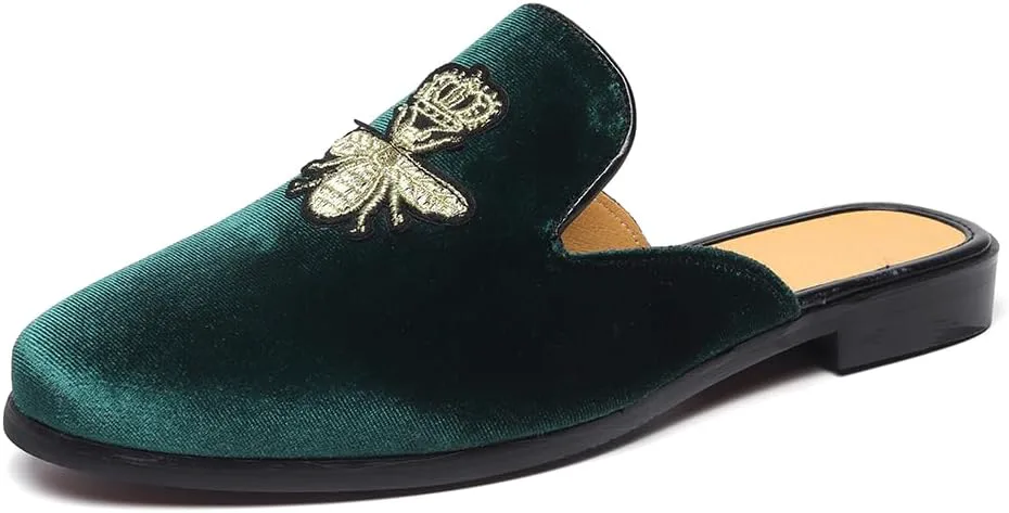

Мужские туфли FLQL с бархатной отделкой, роскошной золотой пряжкой, слипоны, пенни-лоаферы, повседневные тапочки для курения, обувь для дома и улицы, черные, размеры 7-13, зеленый