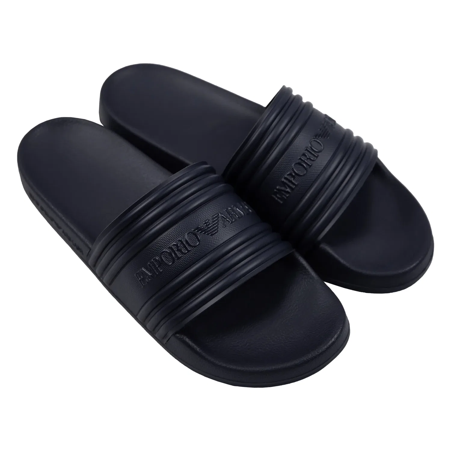Шлепанцы, с логотипом Emporio Armani, темно-синий
