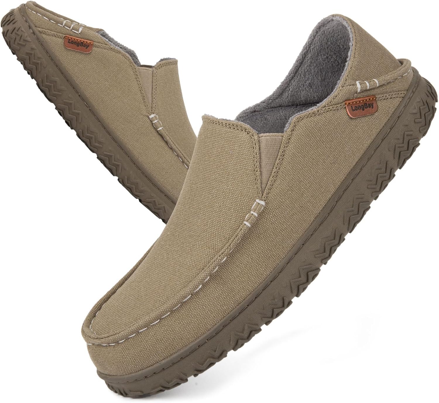 

Мужские мокасины LongBay, удобные теплые домашние тапочки с эффектом памяти, для зимы, для дома и улицы, хаки
