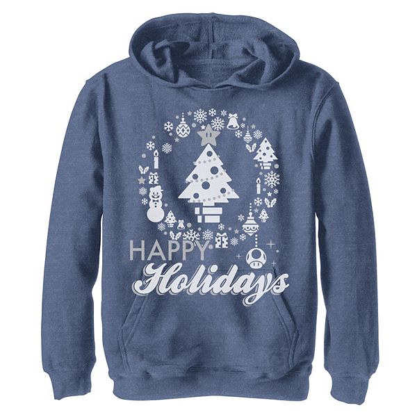 

Детская толстовка с капюшоном super mario happy holidays christmas tree Licensed Character