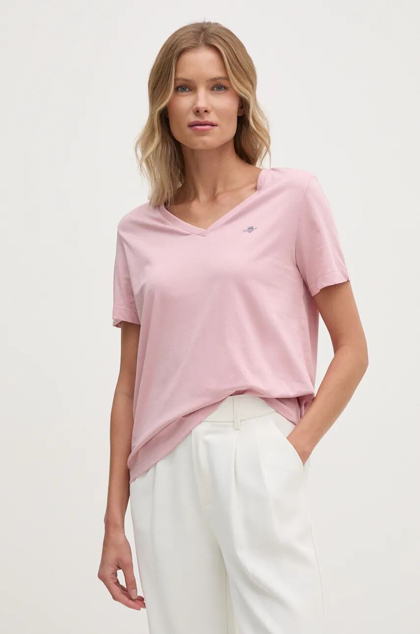 

Футболка Gant из хлопка, розовый