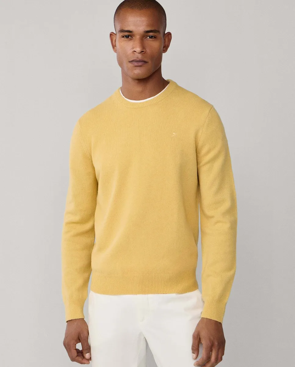 

Свитер из овечьей шерсти с круглым вырезом Hackett, желтый