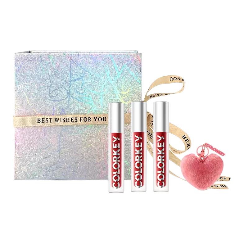 

Набор жидких помад Hello Kitty Air Liquid Lipstick Box Makeup Sets велюровое матовое покрытие без макияжа 6 шт Colorkey, Love Mini Lip Gloss Box