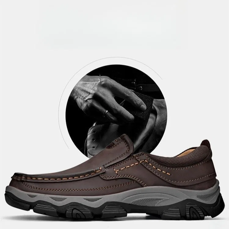 Лоферы кожаные Premium Leather Slip-On Shoes, Dark Brown Cibenf — фото 4