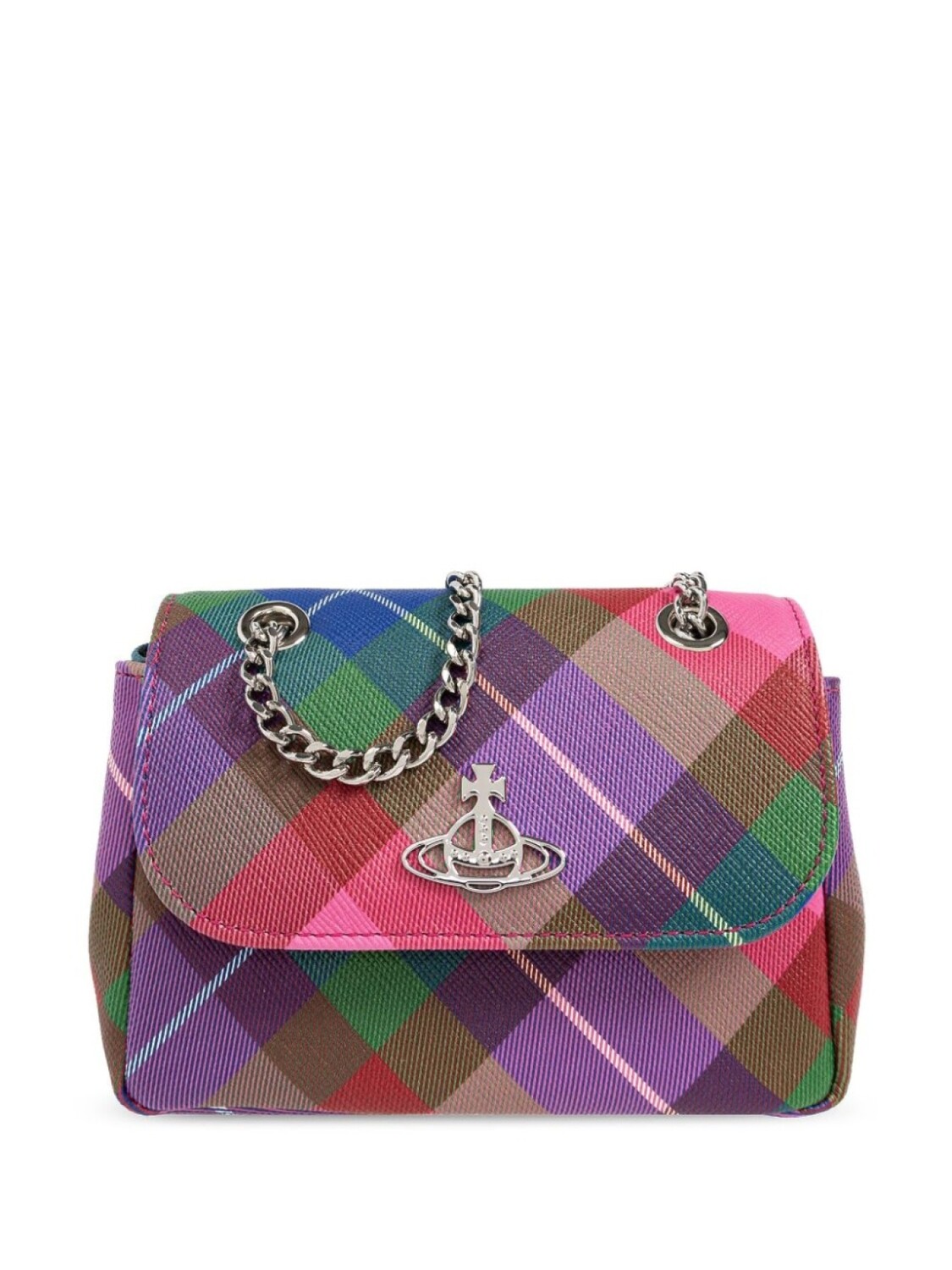 

Vivienne Westwood мини-сумка в клетку с шаровидной пластиной, розовый