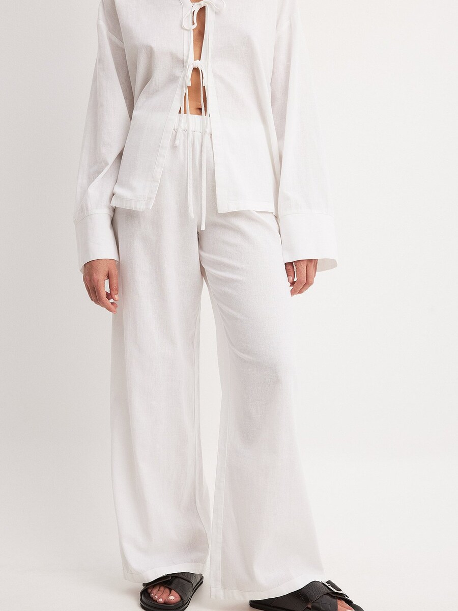 

Тканевые брюки NA-KD Loose fit Pants, белый