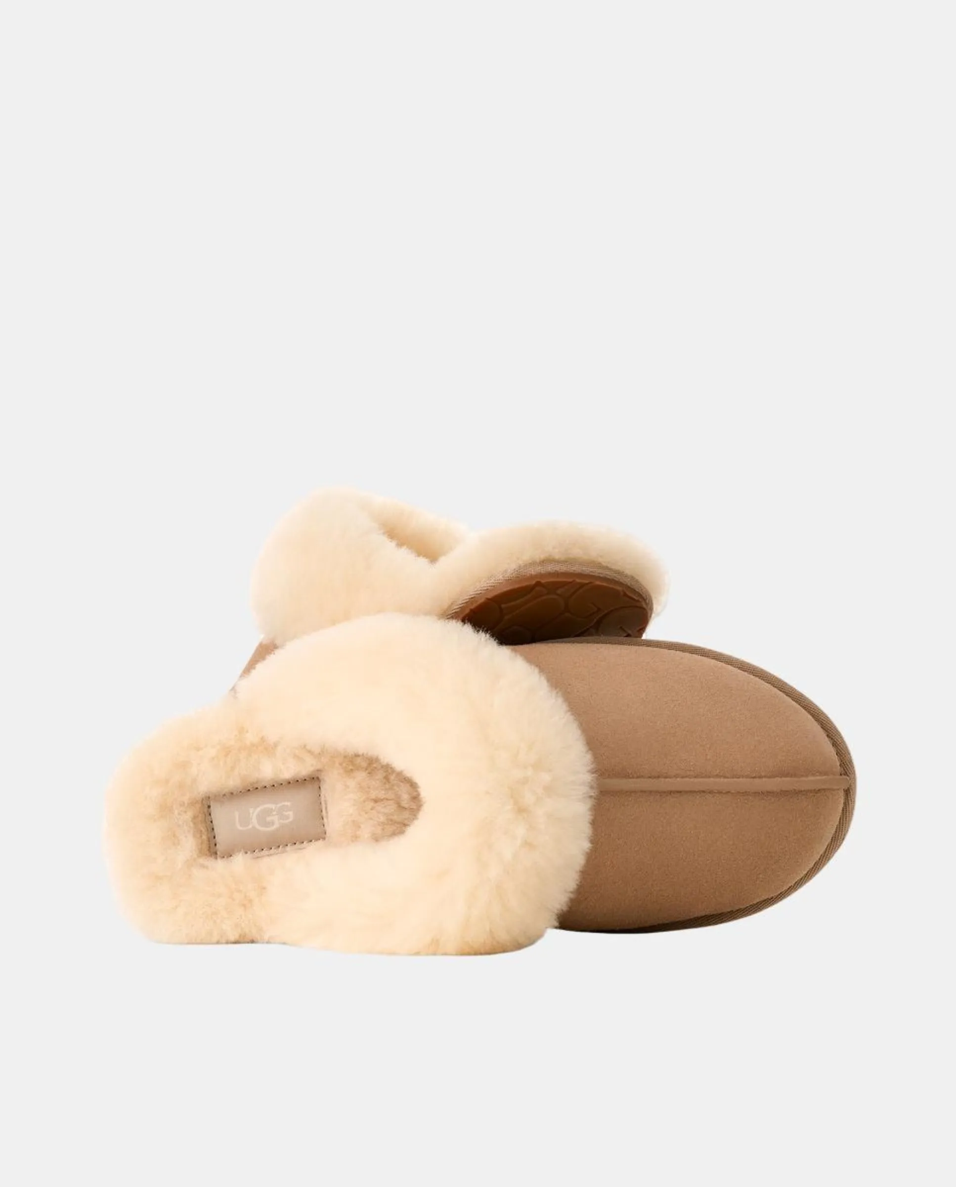 Женские тапочки SCUFETTE II из кожи с меховой подкладкой Ugg, бежевый — фото 4