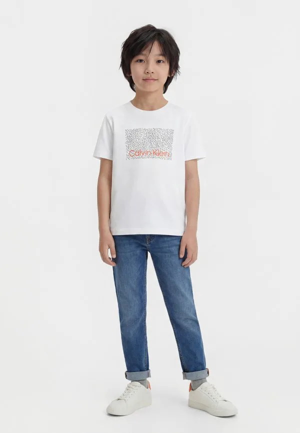 Перфорированная футболка унисекс с принтом Calvin Klein Jeans, White