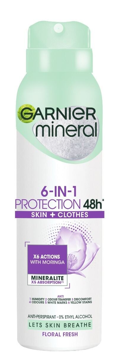 

Антиперспирант для женщин Garnier 6-in-1 Protection Floral Fresh, 150 мл