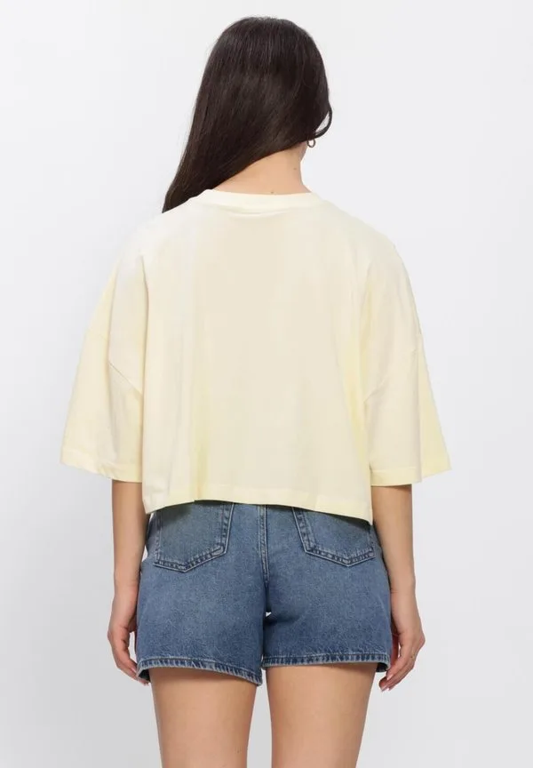 Женские топы calvin klein, короткие, свободного кроя, с принтом heritage crest. футболка Calvin Klein, Zrk Pear Sorbet — фото 2