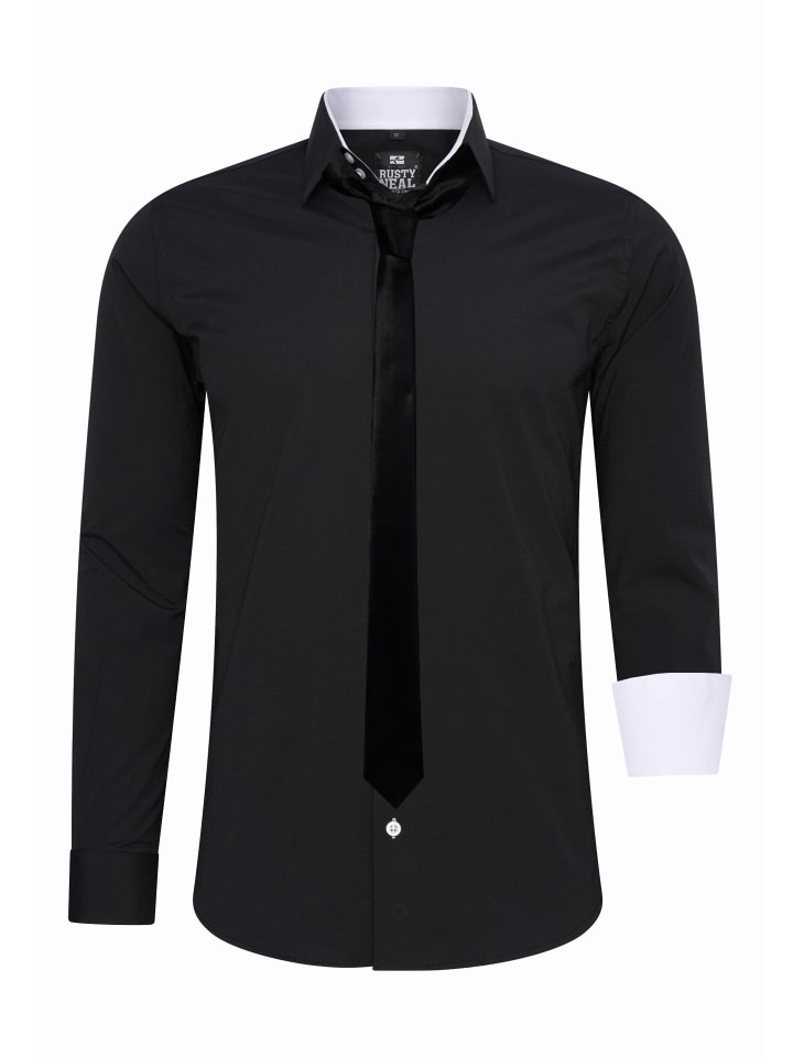 

Rusty Neal Рубашка с галстуком черно-белого цвета