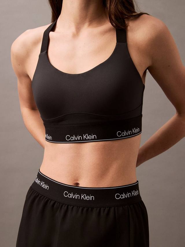 CK Sport дышащий спортивный бюстгальтер Quick-Dry для высокой нагрузки Calvin Klein, Black — фото 4