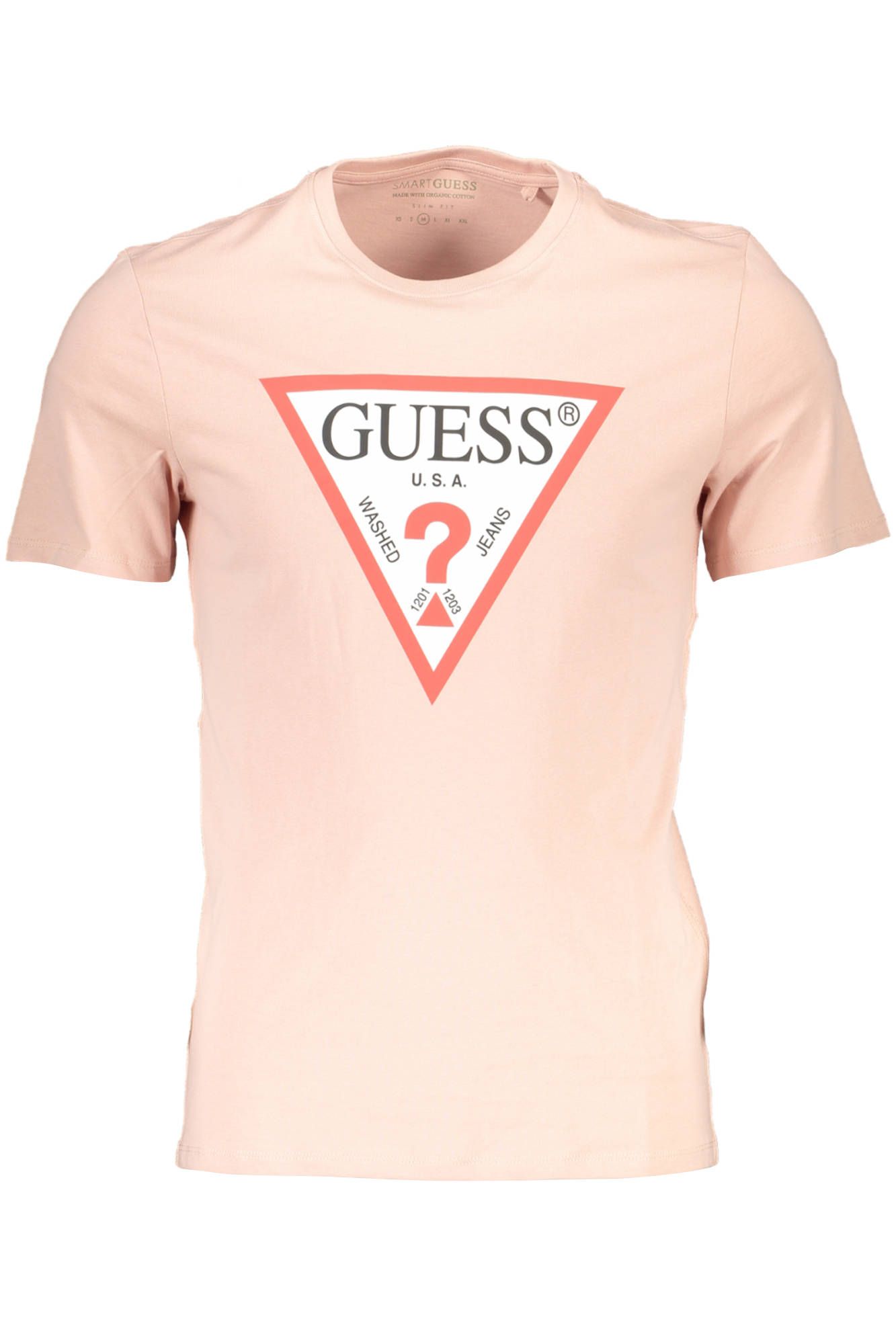 

Мужская футболка из розового хлопка Guess Shoes