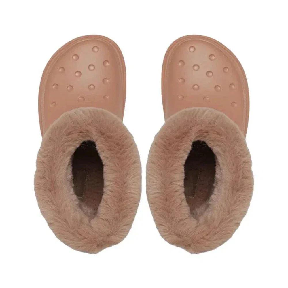 Ботинки Crocs Stomp Lined 208718-2CC с пробковой рифленой подошвой и платформой JAX1196, коричневый — фото 4