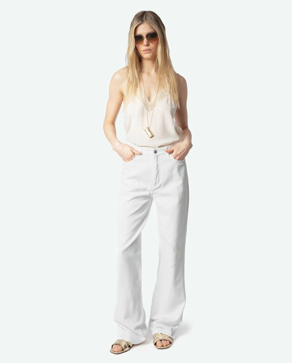 

Женские прямые джинсы Elio с высокой талией Zadig & Voltaire, белый