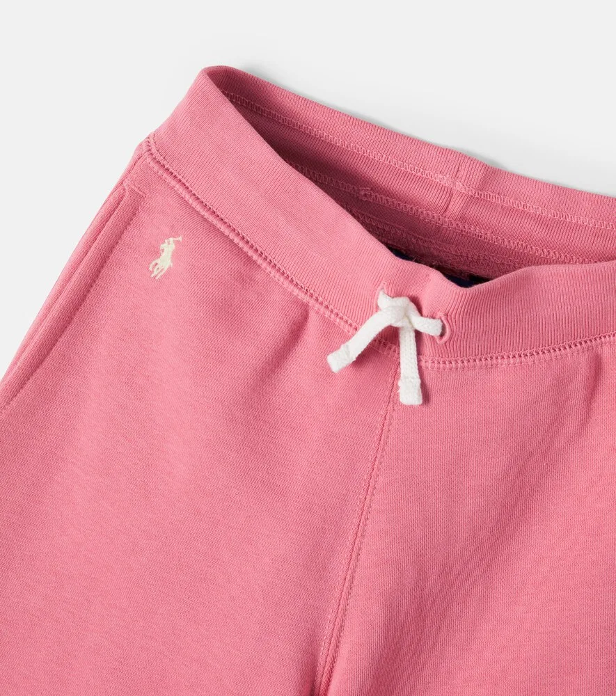 Спортивные штаны из смесовой хлопковой ткани Polo Ralph Lauren Kids, розовый — фото 3