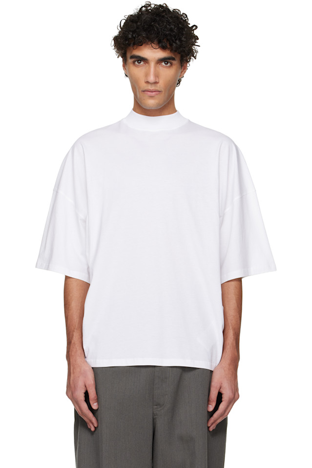 

Хлопковая футболка с воротником-стойкой Jil Sander, белый