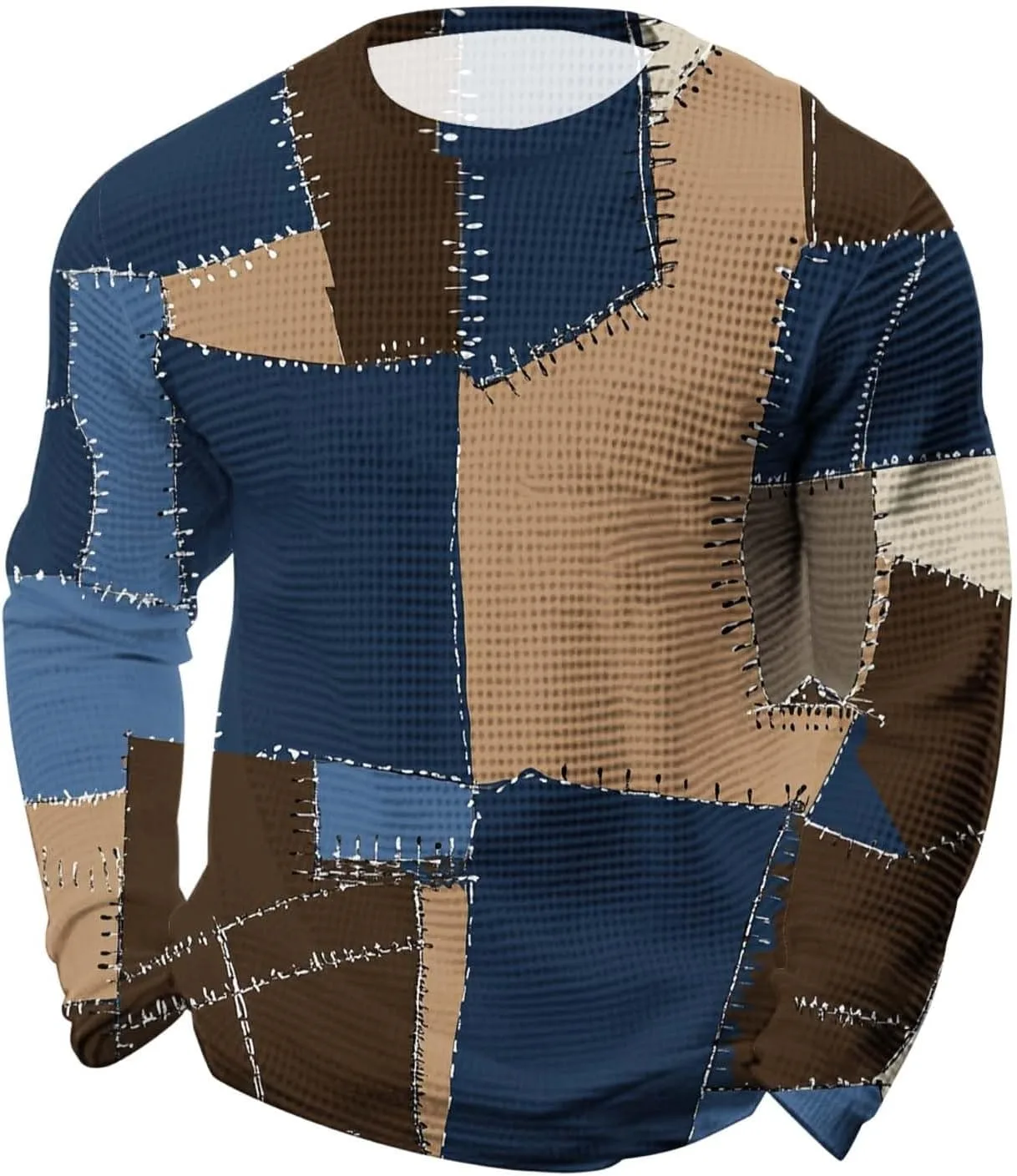 

Мужская футболка Vintage Ethnic Waffle Muscle с длинным рукавом Slim Fit Cambkatl