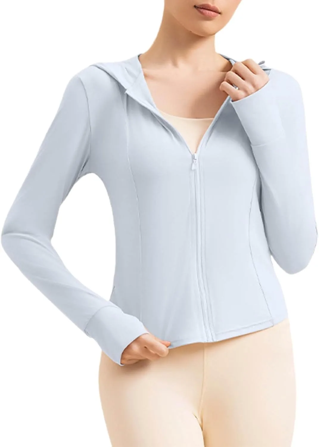 

Женская худи с защитой от солнца UPF 50+ на молнии Slim Fit для бега и тренировок NATHGAM