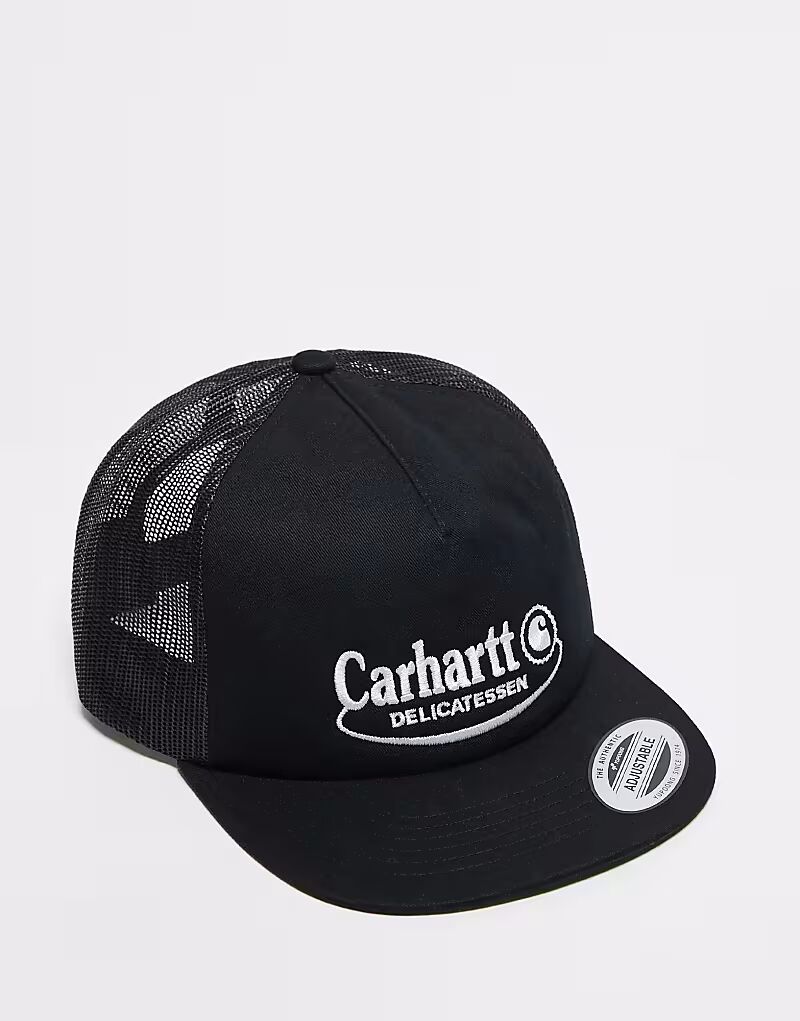 

Кепка дальнобойщика Carhartt WIP с графическим принтом черного цвета