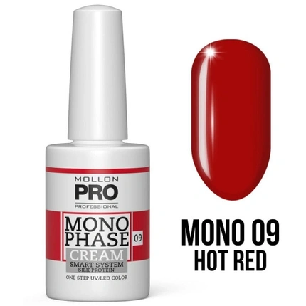 

Mol Monophase 09 - ярко-красный лак для ногтей с УФ- и светодиодной подсветкой Mollon Pro
