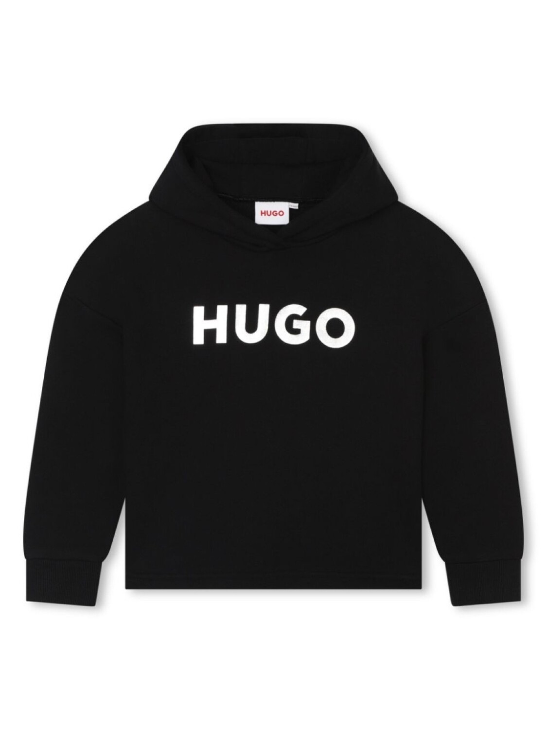 

HUGO KIDS худи с приспущенными плечами и логотипом, черный