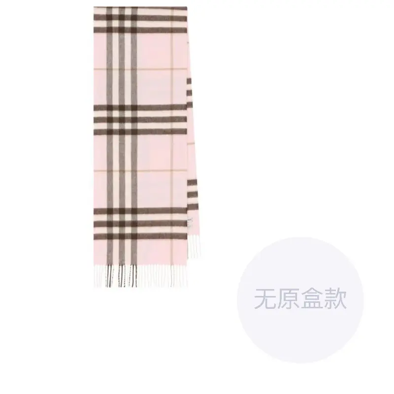 

Шарф с бахромой в клетку Burberry, розовый
