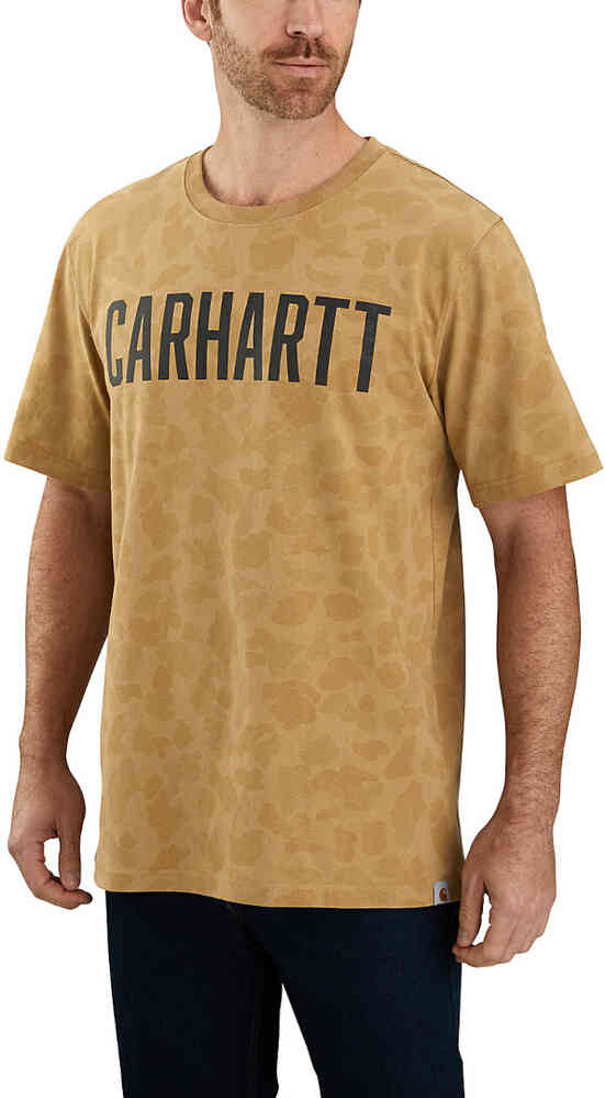 

Футболка с камуфляжным логотипом и спецодеждой Carhartt, камуфляж
