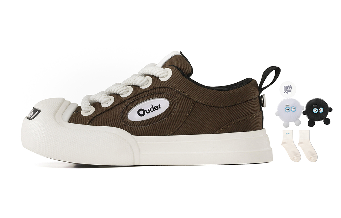 

Кроссовки Ouder Smiler Skateboarding Shoes Unisex Low-top White, коричневый