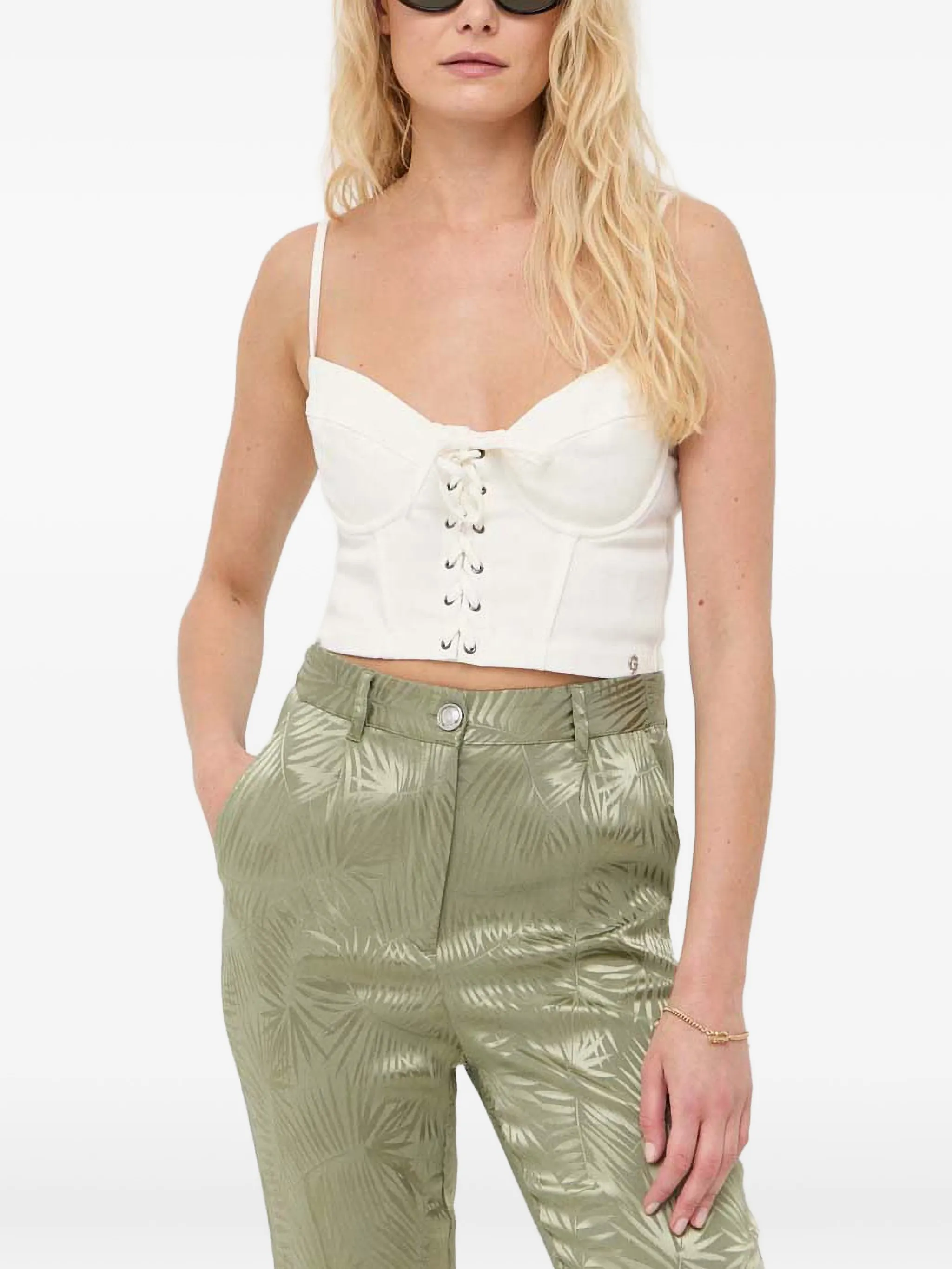 

Топ со шнуровкой Guess Usa, белый