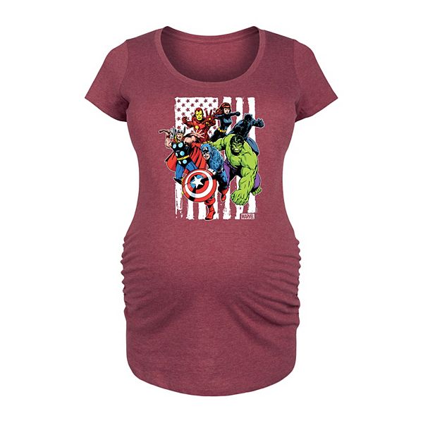 

Футболка с принтом Maternity Avengers American Flag Marvel, Heather Dark Red, Красный, Футболка с принтом Maternity Avengers American Flag Marvel, Heather Dark Red