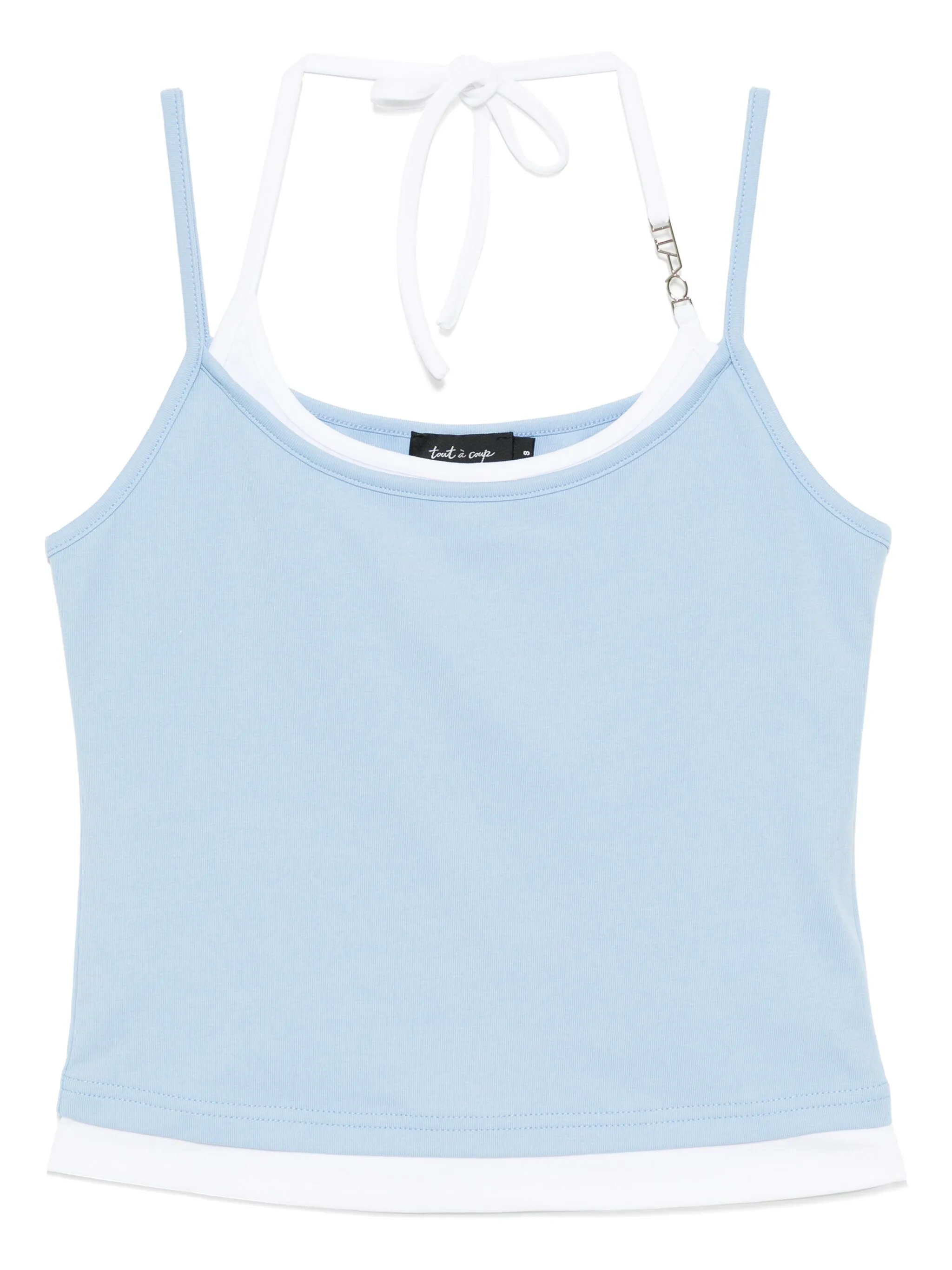 

Многослойный топ с вырезом халтер Tout A Coup, синий