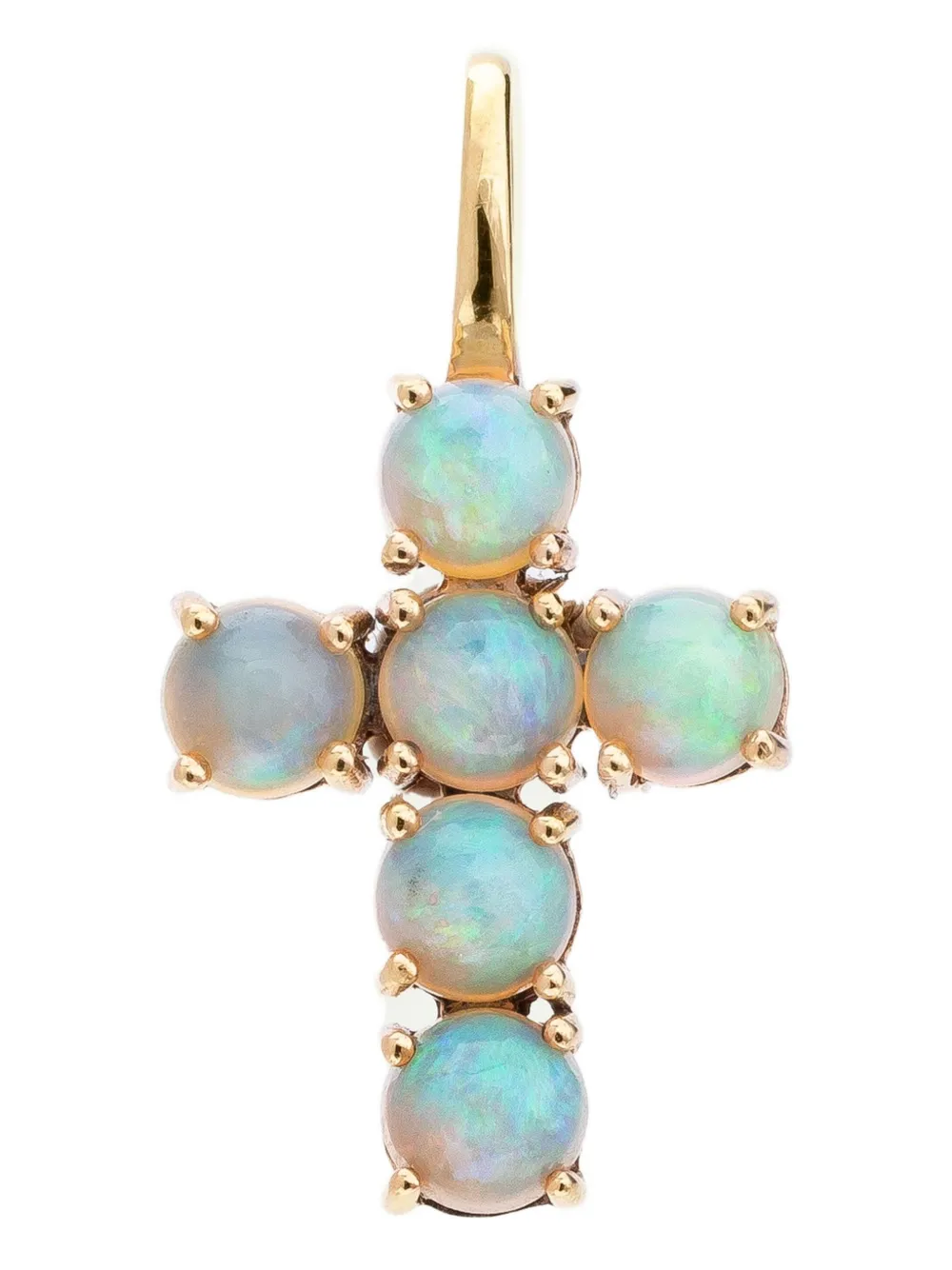 

18K yellow gold Ismène Cross opal pendant We by WHITEbIRD, синий